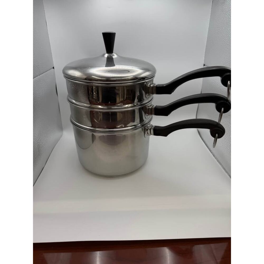 Vintage Farberware 2 1/2 Quart Double Boiler & Steam Basket Insert